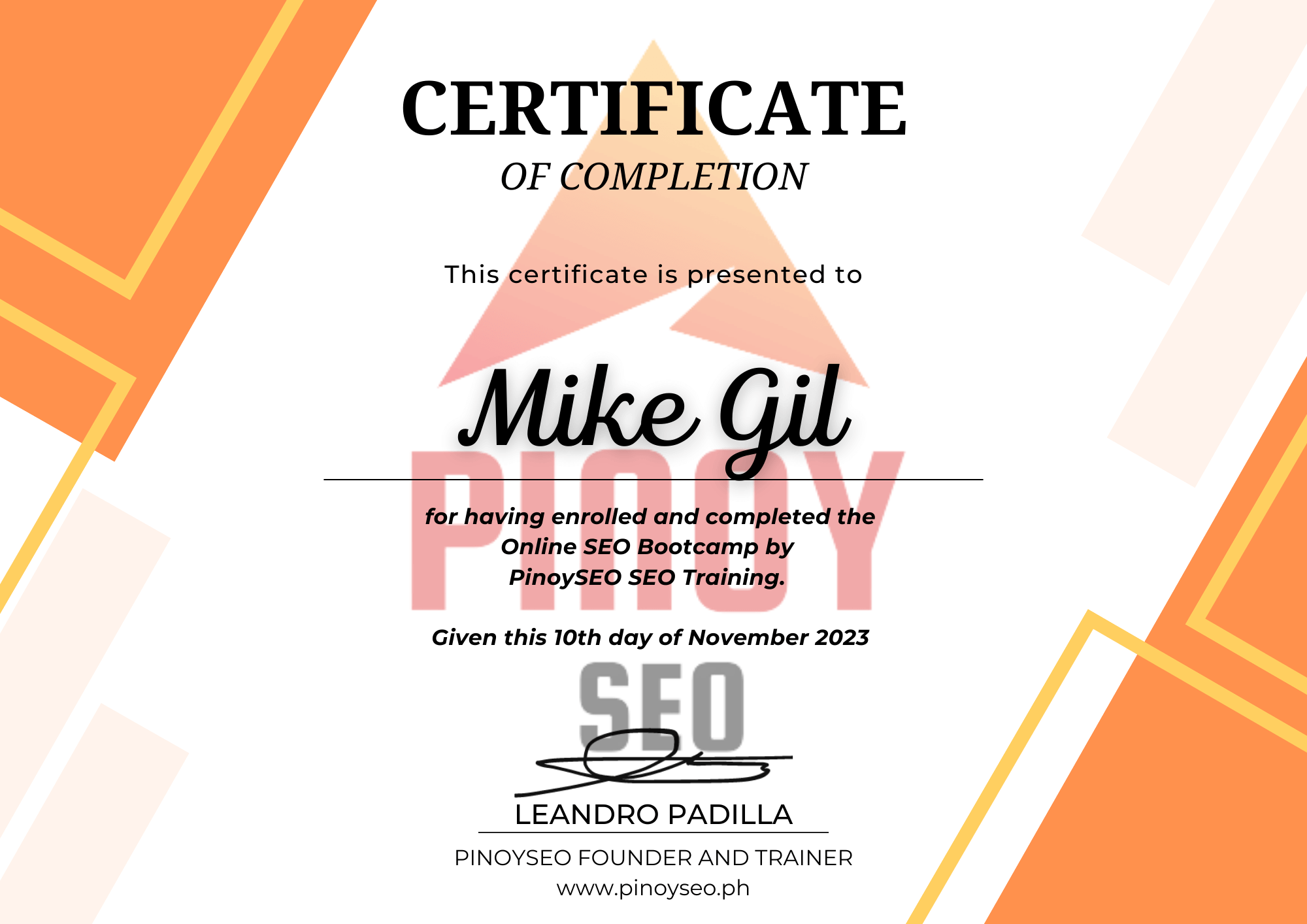 Mike Gil Pinoy Seo Comp