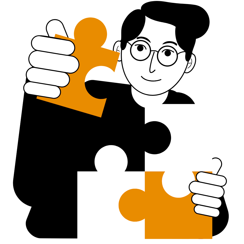 man playing jigsaw puzzle